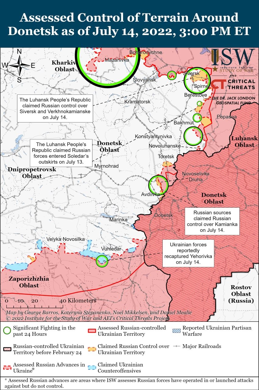 ​ISW: враг готовит новое наступление на Донбассе и делает новые военные склады в Херсоне