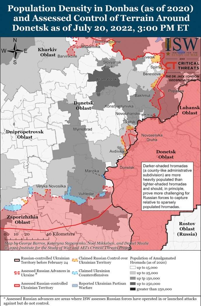 ​В ISW озвучили конечную цель оккупантов на Донбассе в ходе нового наступления