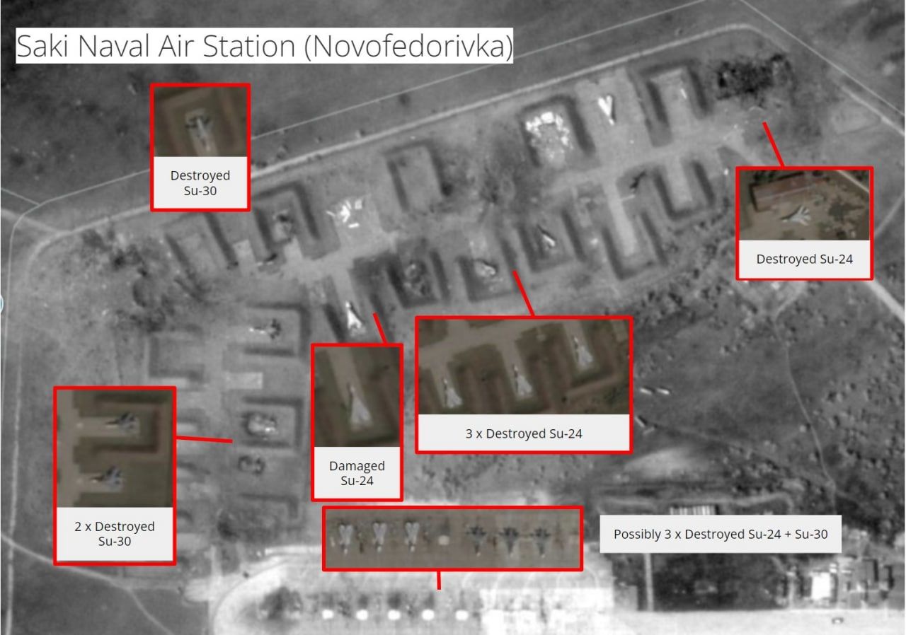 Черный день для авиации ВМФ РФ: спутники засняли уничтоженные самолеты на аэродроме в Крыму 