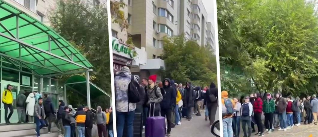 В Казахстане к очереди россиян за получением ИИН подогнали автобус: казахстацы троллят "понаехавших"