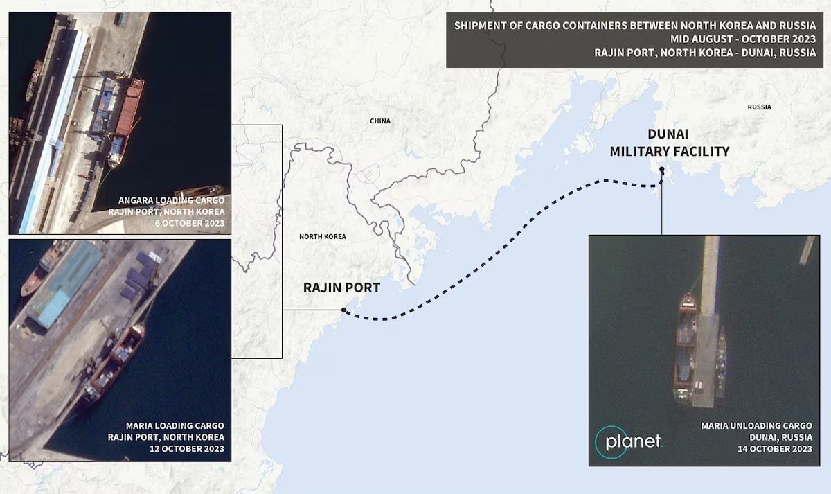 Северная Корея морем отправляет корабли с оружием в Россию: новые спутниковые фото