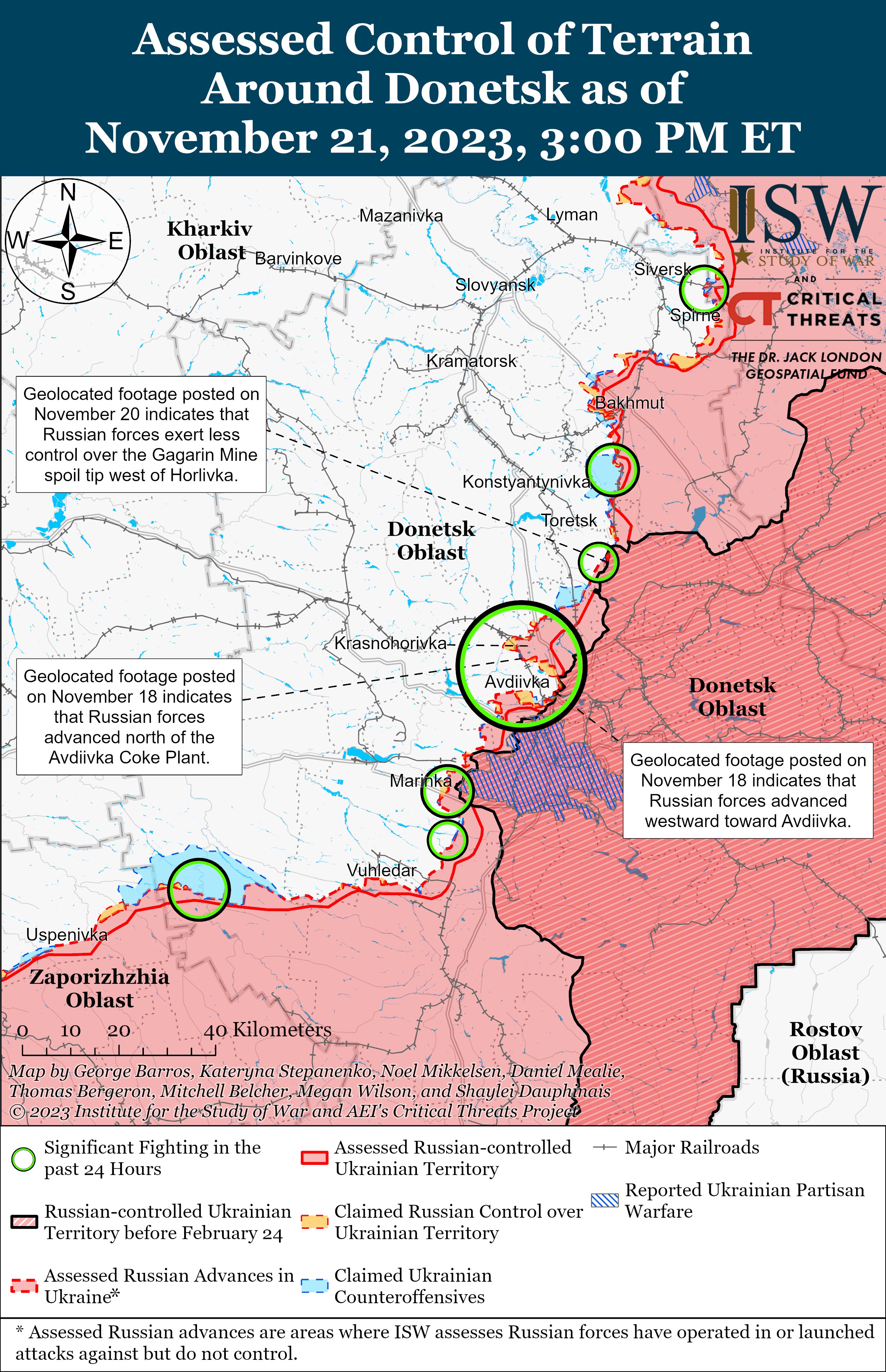 ​ВСУ контратаковали врага в районе железнодорожной станции Ясиноватая 2 – ISW о боях за Авдеевку