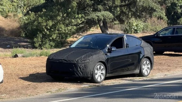 Фотошпионы заметили прототип обновлённого электромобиля Tesla Model Y