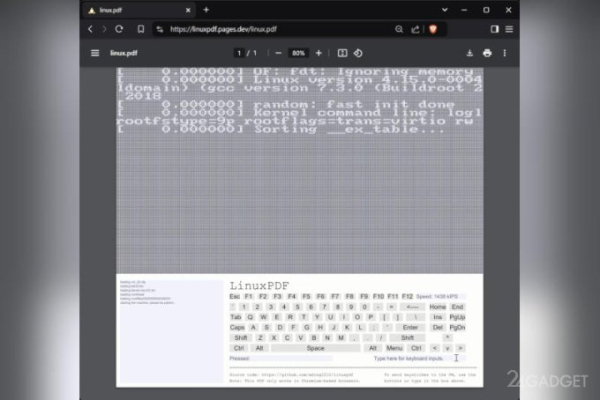 Linux запустили прямо внутри PDF-файла (видео)