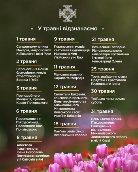 Вознесение, Троица и поминальные дни: ПЦУ напомнила важные даты, которые нельзя пропустить в мае